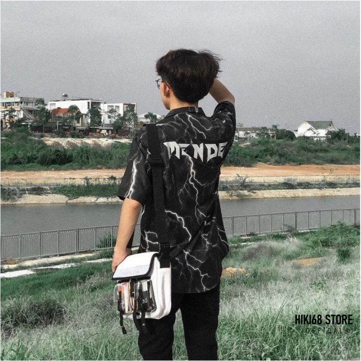 Áo Sơ Mi Tay Lửng Menden Sấm Xét Thunder Phản Quang Fulltag  Lụa Mềm 100% | BigBuy360 - bigbuy360.vn