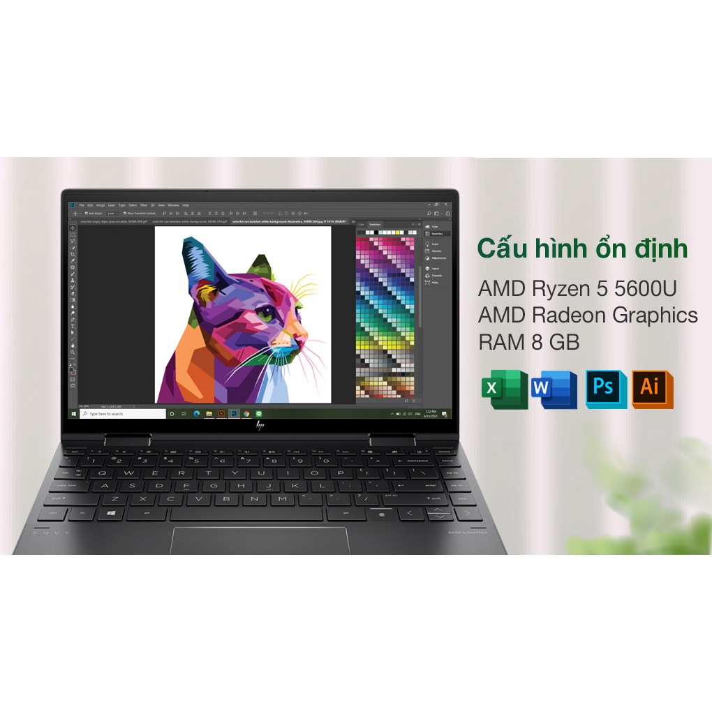 Laptop HP Envy x360 Convert 13 ay1057AU R5 5600U/8GB/256GB/Touch/Win11 (601Q9PA) - Hàng chính hãng