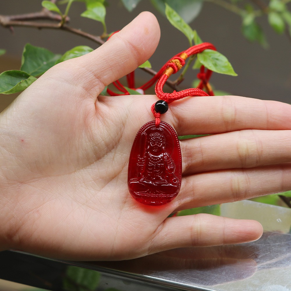 TẶNG kèm dây dù 3ly - Dây chuyền mặt phật Đại Thế Chí Bồ Tát size nhỏ 3.7cm x 2.4cm - Bản mệnh người tuổi Ngọ