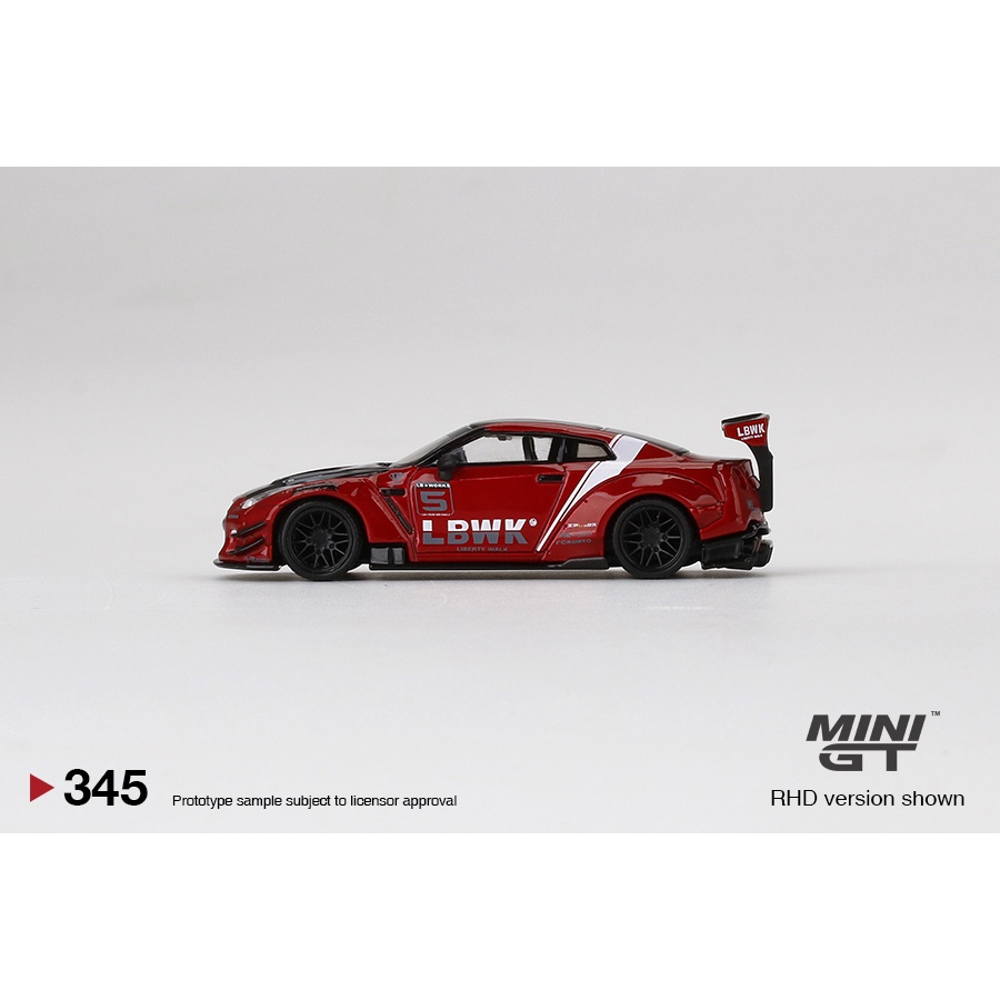 Xe mô hình MINI GT  LBWK Nissan GT-R R35 Type 2, Rear Wing ver 3 , Red, LB Work Livery 2.0