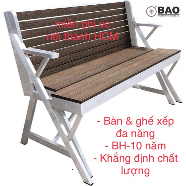 BÀN GHẾ XẾP ĐA NĂNG INOX BẢO GBX020 - 10 NĂM BẢO HÀNH KHẲNG ĐỊNH CHẤT LƯỢNG