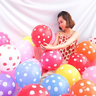 Bong bóng chấm bi đủ màu (Bịt 10 cái)