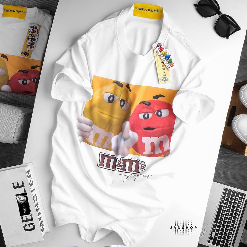 Áo Thun Nam In Hình Double M&amp;M's Cực Cool Chất Vải Cotton Form Vừa Vặn - FAPAS