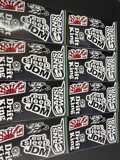 Stiker tấm chữ Nhật drift king jdm