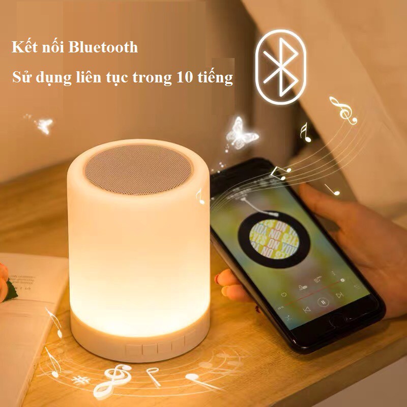 Loa Bluetooth Không Dây 2in1 Kết Hợp Đèn Ngủ, Đèn Led Cảm Ứng Đổi Màu Theo Nhạc THẾ HỆ MỚI