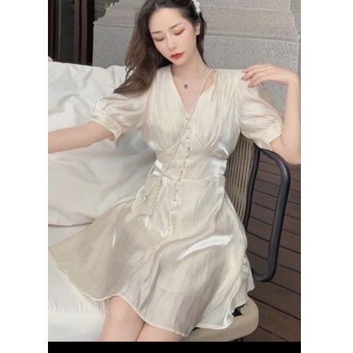 Váy tơ khuy bọc hàng QCL1