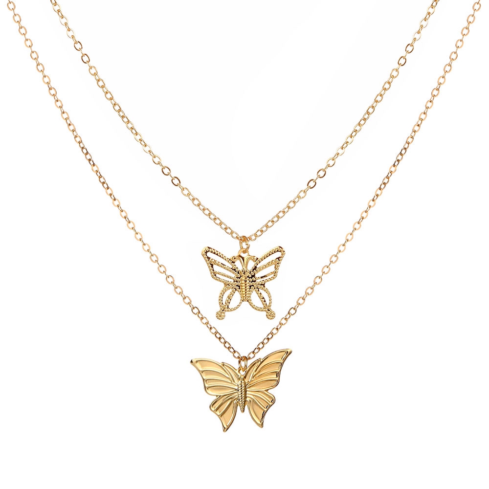 2020 Fashion Vintage Double butterfly series necklace Pendant Women