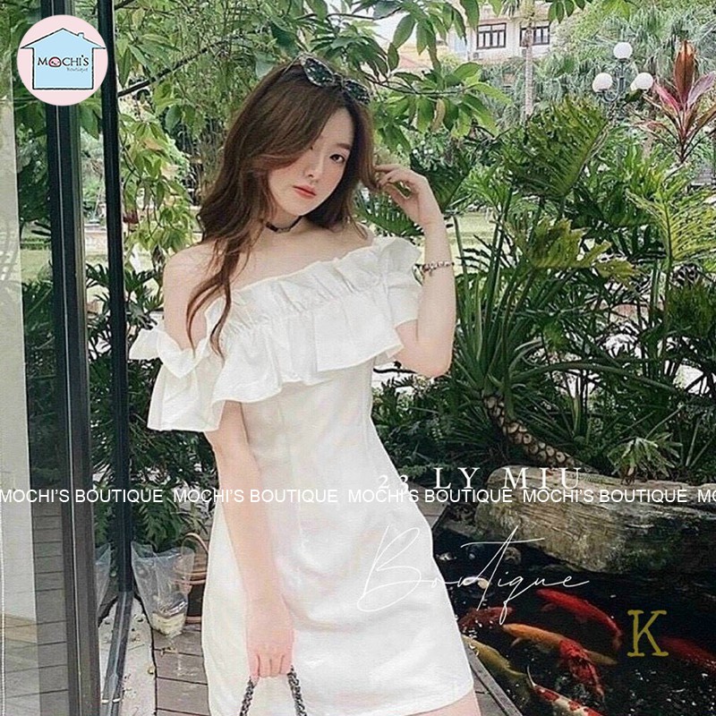 Váy đầm nữ trễ vai đẹp bèo vai, mẫu váy trắng nữ nhẹ nhàng tiểu thư mặc được 2 kiểu - m050 | BigBuy360 - bigbuy360.vn