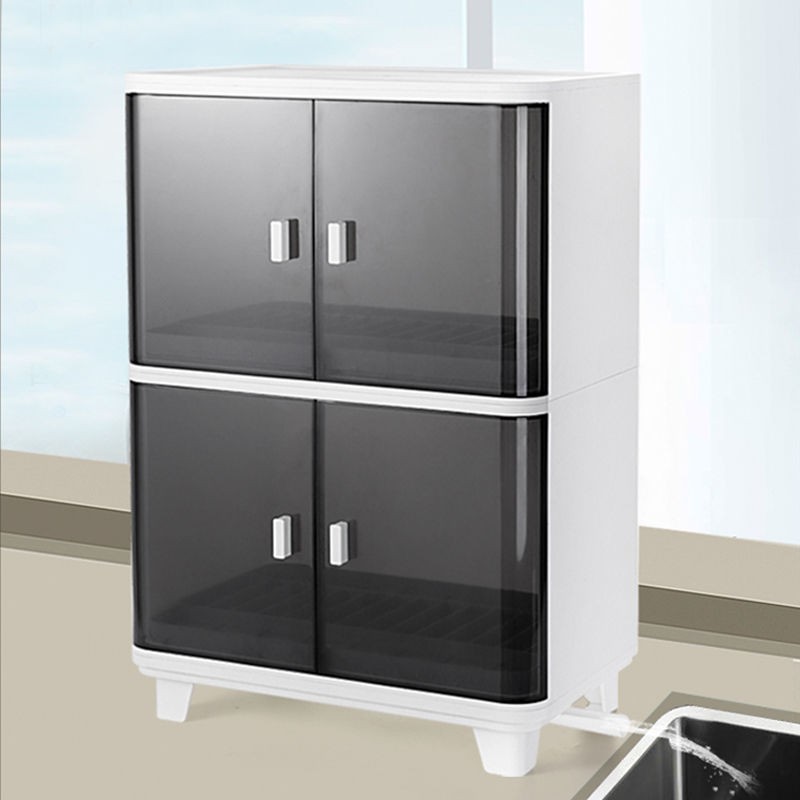Tủ thoát nước nhà bếp có nắp, giá để bát đĩa, đồ dùng gia đình và hộp đựng đũa Kệ