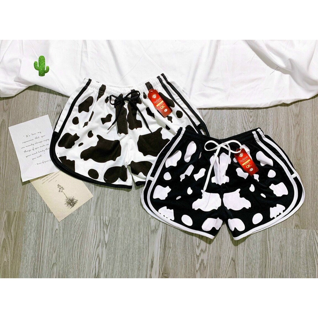 Quần shorts đùi thể thao phối màu bò sữa xinh xinh , chất thun da cá mềm mịn ( ảnh thật )