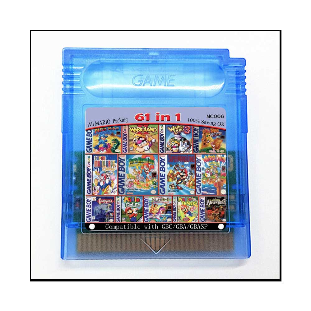 Game Boy Color cartridge 61 in 1 (multi cart for GameBoy, GBC) or 108 games in 1