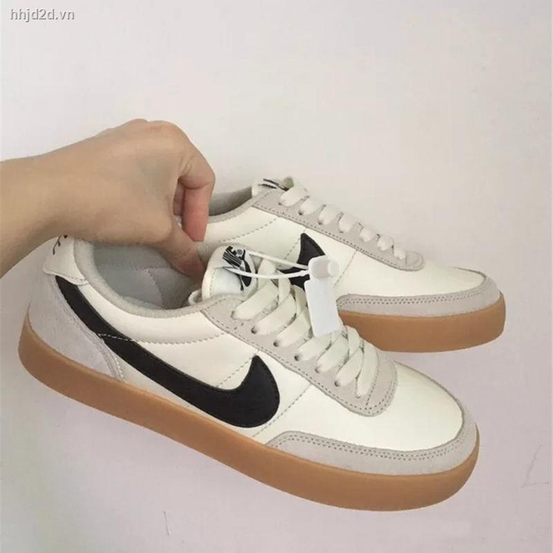Giày thể thao trắng cổ thấp 2 khớp phong cách retro cho nam và nữ