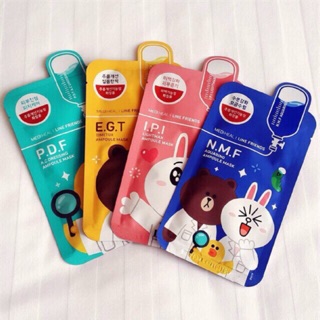 Combo 10 Mặt Nạ Gấu Thỏ Vịt MEDIHEAL LINE FRIENDS N.M.F AQUARING AMPOULE MASK