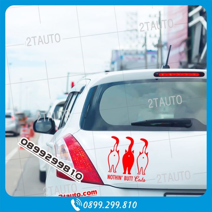 TEM CON MÈO, STICKER HÌNH MÈO CHẤT LIỆU DECAL DÁN Ô TÔ XE MÁY SIÊU ĐỘC LẠ, CHỌN NHIỀU MÀU  - MẪU 1