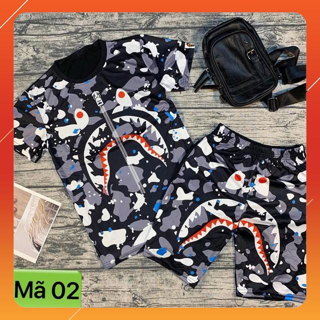 [Mã SKAMSALE06 giảm 10% TỐI ĐA 100K đơn 150K] [ LẺ RẺ NHƯ BUÔN ] Bộ Nam in 3d Cao cấp mã 02 (cá mập trắng)
