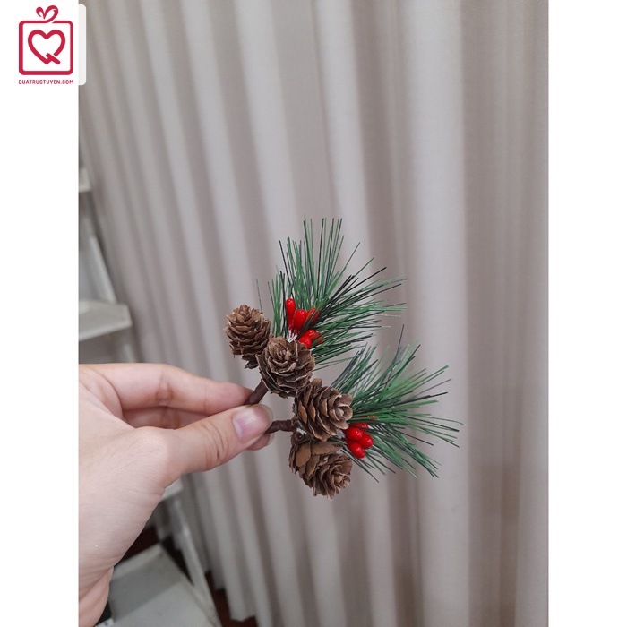 Set 10 cành thông giáng sinh DIY - phụ kiện trang trí Noel, quà tặng handmade