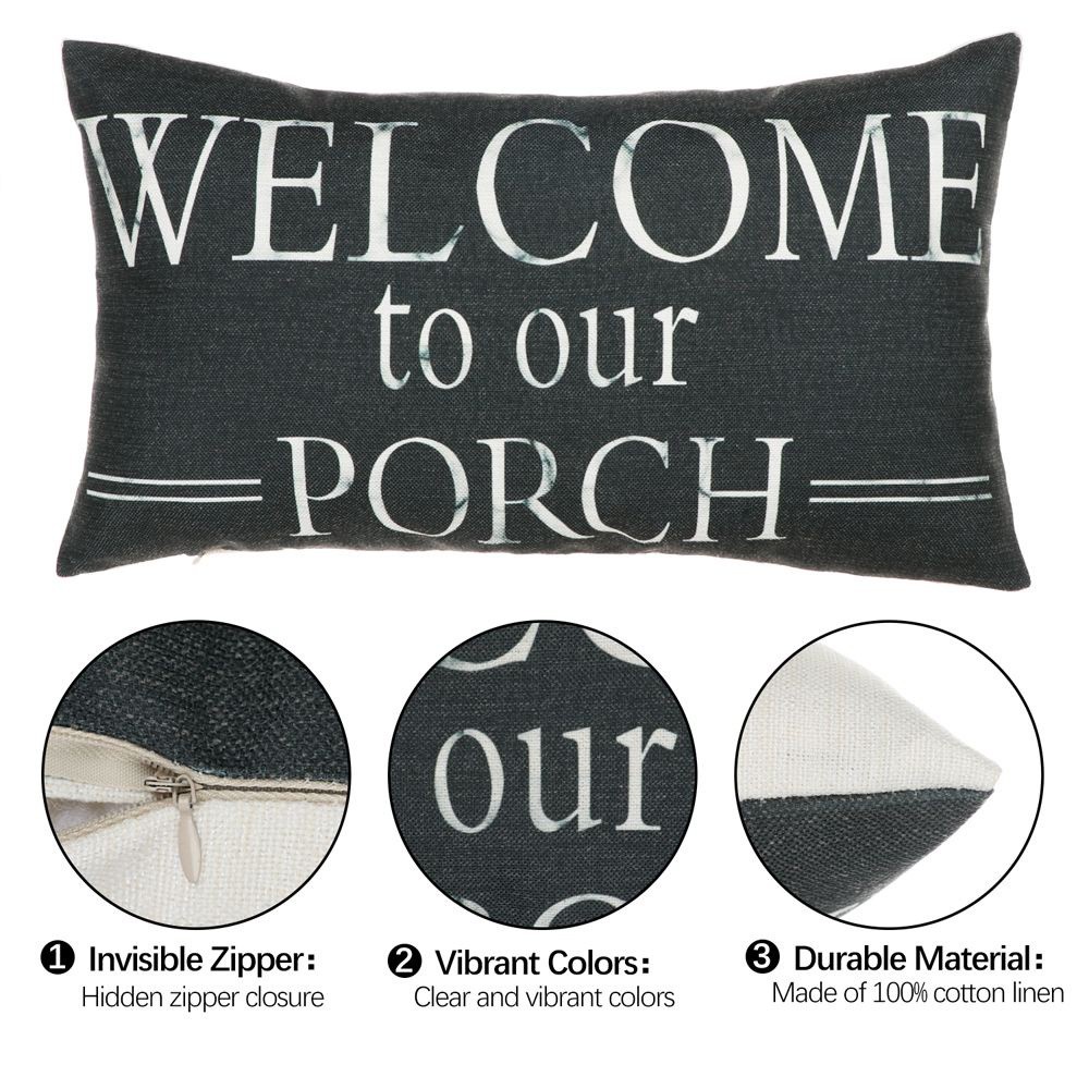 ❤LANSEL❤ New Porch Pillows Cover Sofa Supplies Cushion Cover Pillow Case Home Decor Fashion Welcome Linen Throw Pillows