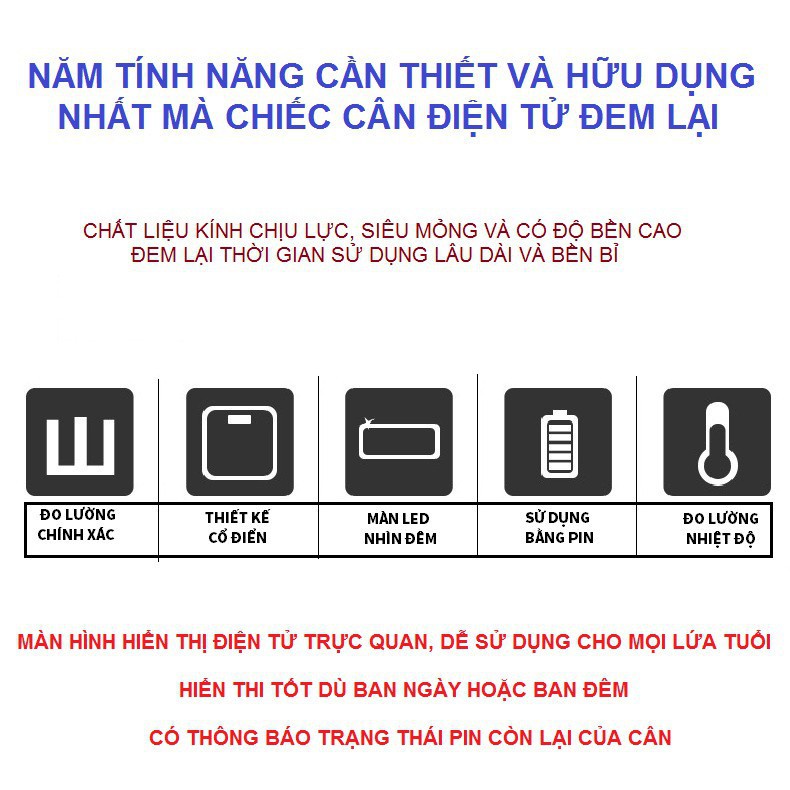 Cân điện tử Iscale chịu lực 180kg có đèn Led hiền thị có kính cường lực chống vỡ nhiều màu