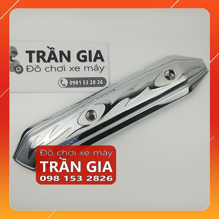 Ốp pô xe AB airblade đầu bò 2011-2012 chụp che bô xi inox crom - phụ kiện trang trí đồ kiểng air blade