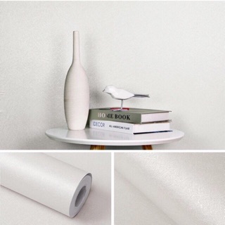Giấy dán tường trắng sần khổ 10 mét x45cm có keo
