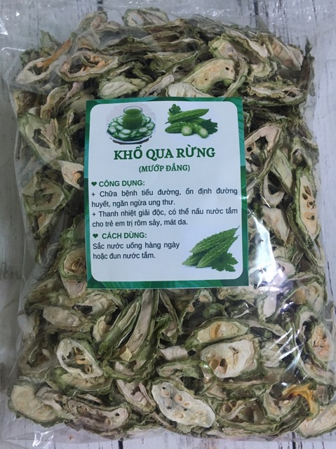 1kg Khổ Qua Rừng (mướp đắng) thái lát phơi khô hàng xanh đẹp.