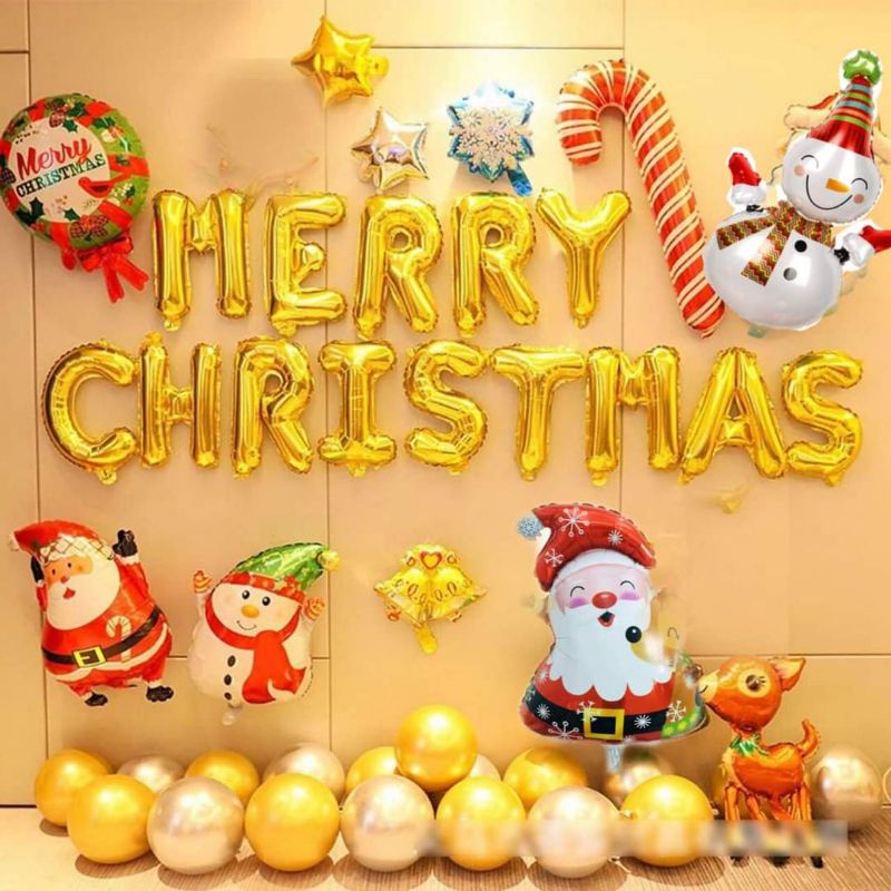 Set Bóng Chữ HAPPY NEW YEAR và MERRY CHRISTMAS Mừng Năm Mới Và Giáng Sinh - Kemshop K59