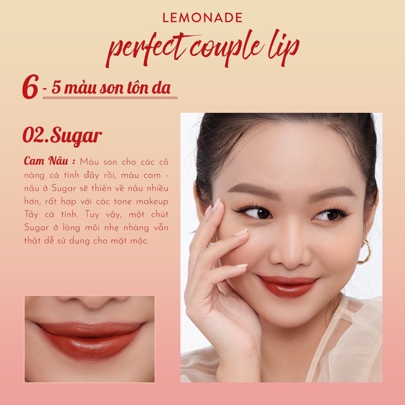 Son Kem lì 2 đầu phiên bản mới Lemonade Perfect Couple Lip Ver.2 7.5g