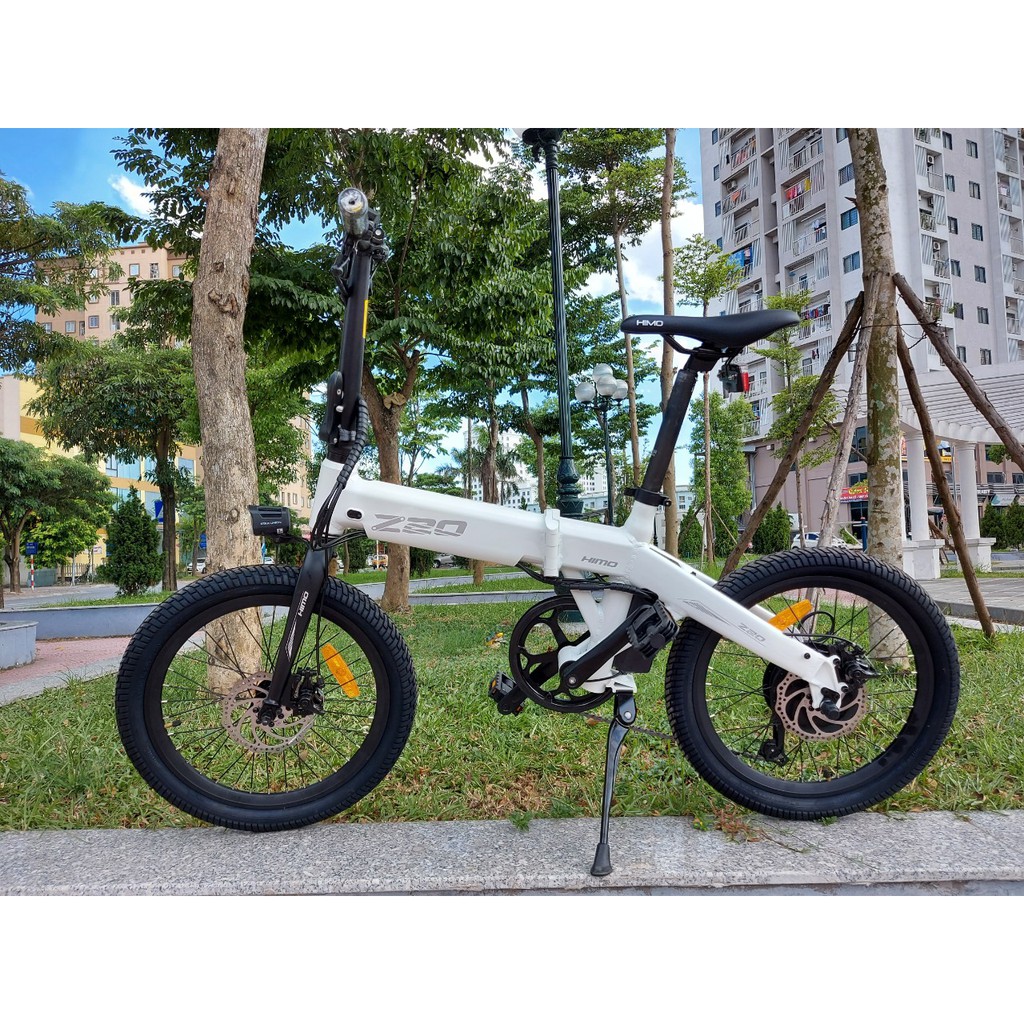 XE ĐẠP TRỢ ĐIỆN HIMO Z20 full phụ kiện gồm gacbaga sau và khóa,  giá để bình nước,  giá để điện thoại