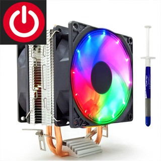 Tản Nhiệt Khí, fan cpu led, fan led Snowman M200 2 fan Led RGB-Hỗ Trợ All CPU