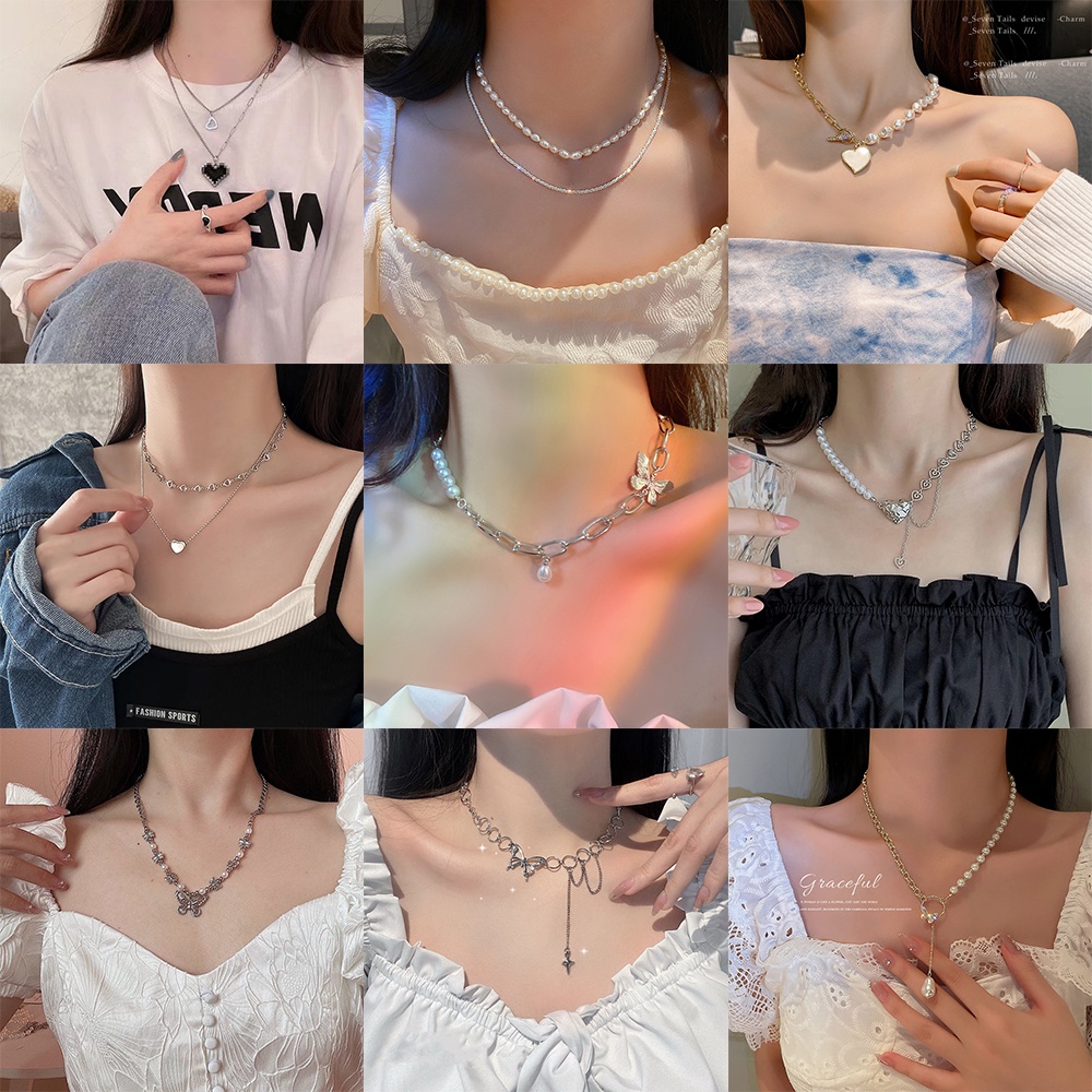 Vòng cổ AY hợp kim nhiều kiểu dáng tùy chọn phong cách xinh xắn cho nữ