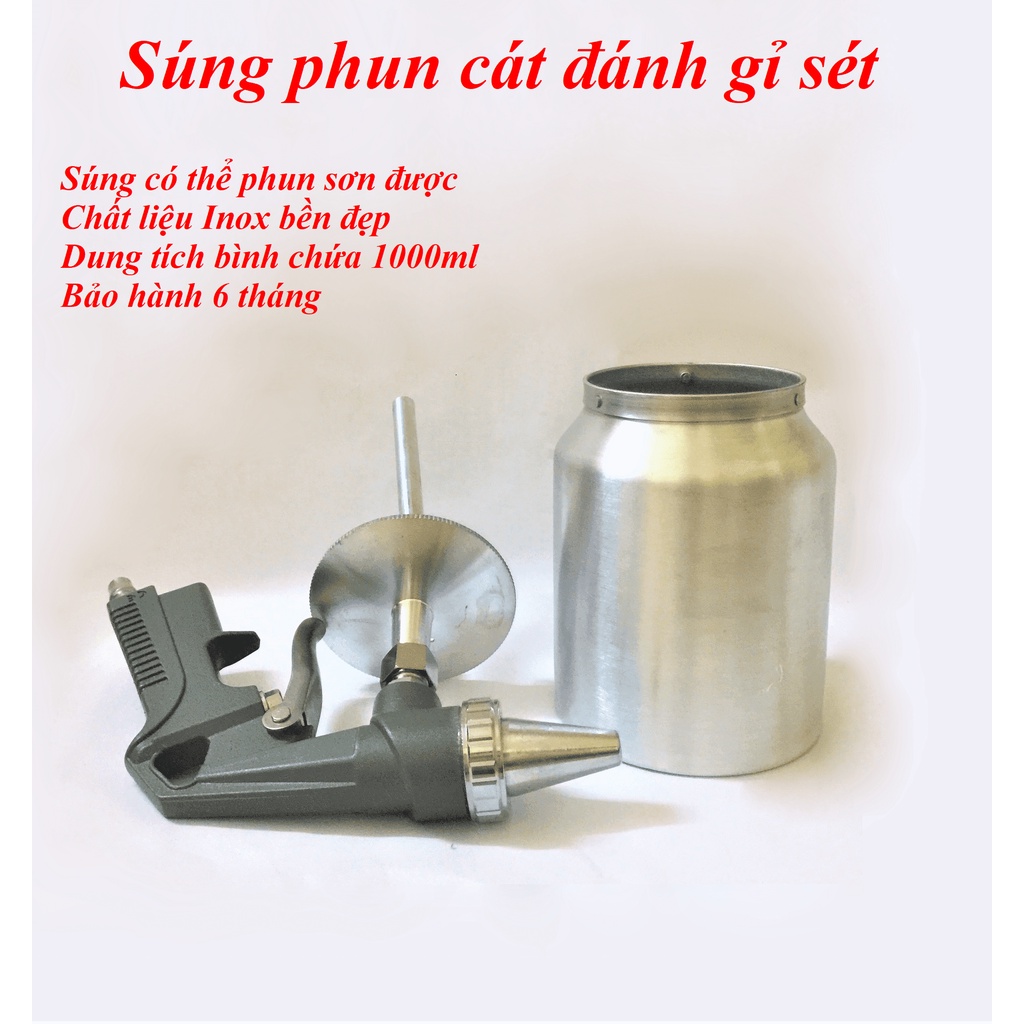 Máy phun cát đánh gỉ sét  Đài Loan - Phun được sơn, siêu bền - Lực phun mạnh - Bảo hành 6 tháng
