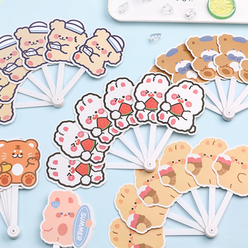 Quạt Nhỏ Cầm Tay Hình Hoạt Hình Có Thể Gập Lại Cho Mùa Hè