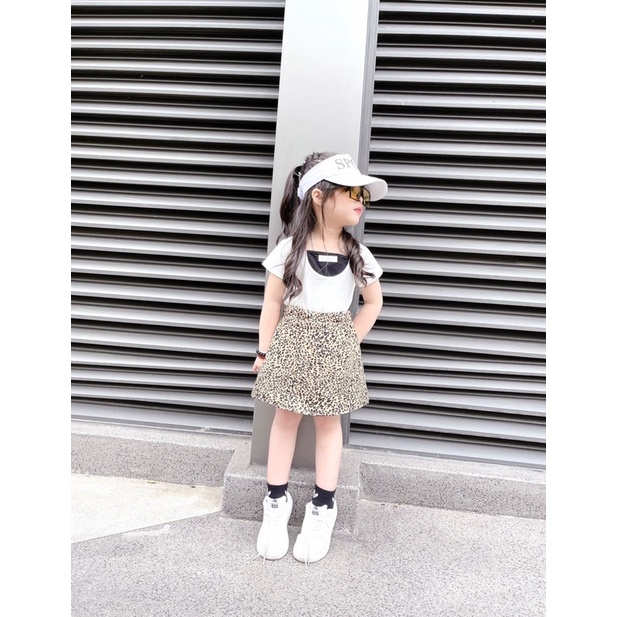 Xả Set áo phối cv beo xkids bé gái 15-25kg