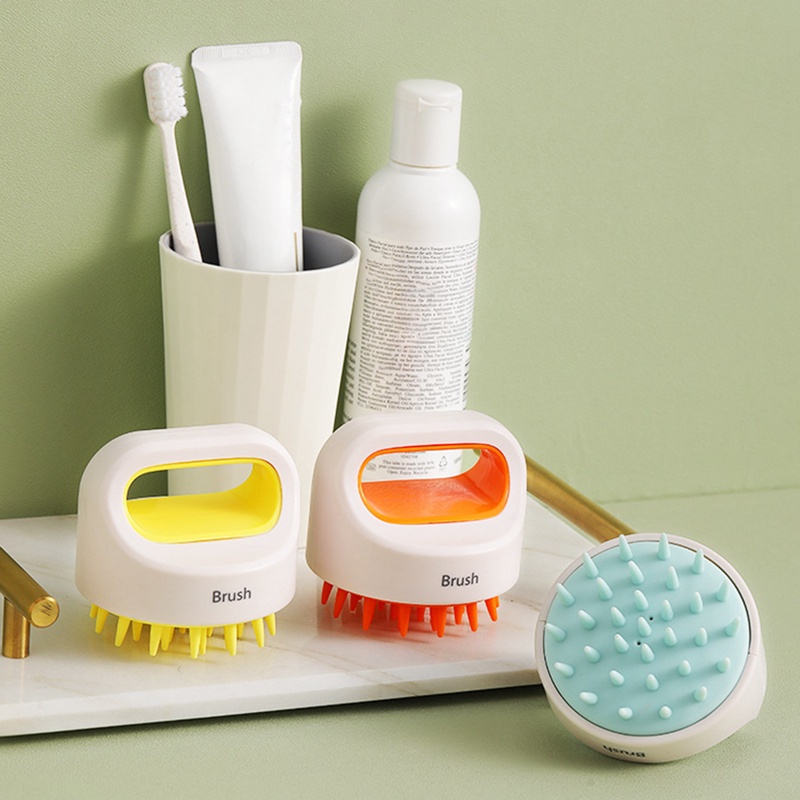 [Hàng mới về] Bàn chải mát xa da đầu bằng silicone tiện dụng khi tắm