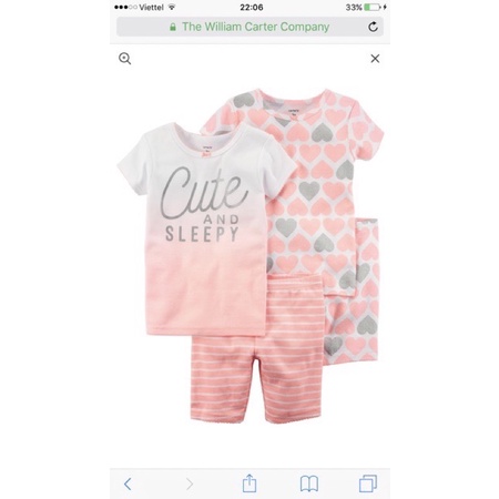 Bộ Hè Borip Bé Gái Cotton C@rters