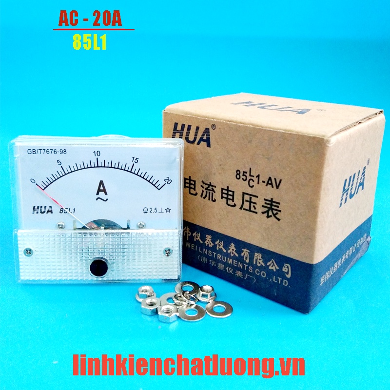 Ampe kế cơ AC 20A 85L1 đo dòng 0-20A chính hãng HUA