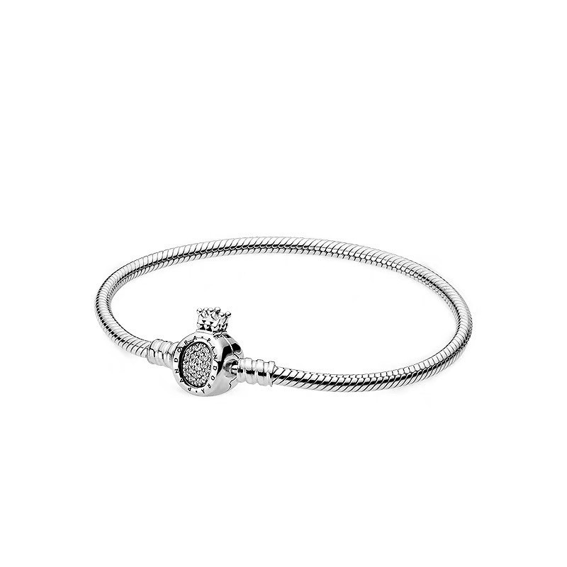 Vòng charm pan mềm vương miện đính đá bạc s925 cao cấp
