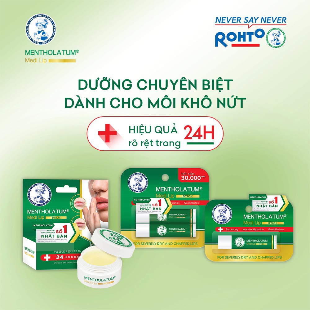 Son Dưỡng Mentholatum Medi Lip Balm Dành Cho Môi Khô Và Nứt Nẻ 7g