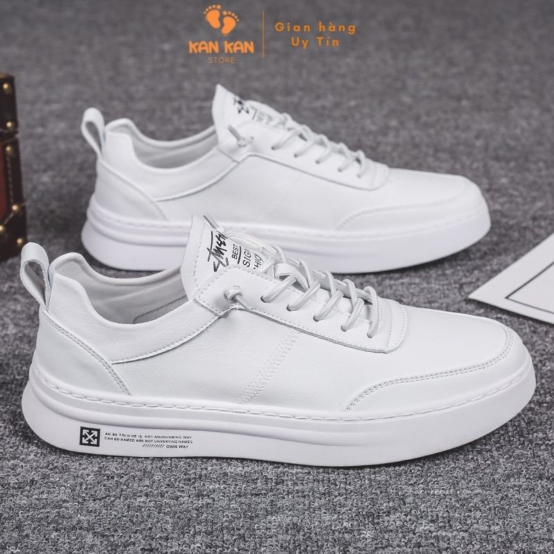 Giày Nam Thể Thao KA037 Giầy Sneaker Trắng Đen Hot Trend Thời Trang Cổ Thấp Đế Êm Chân  Kankanstore