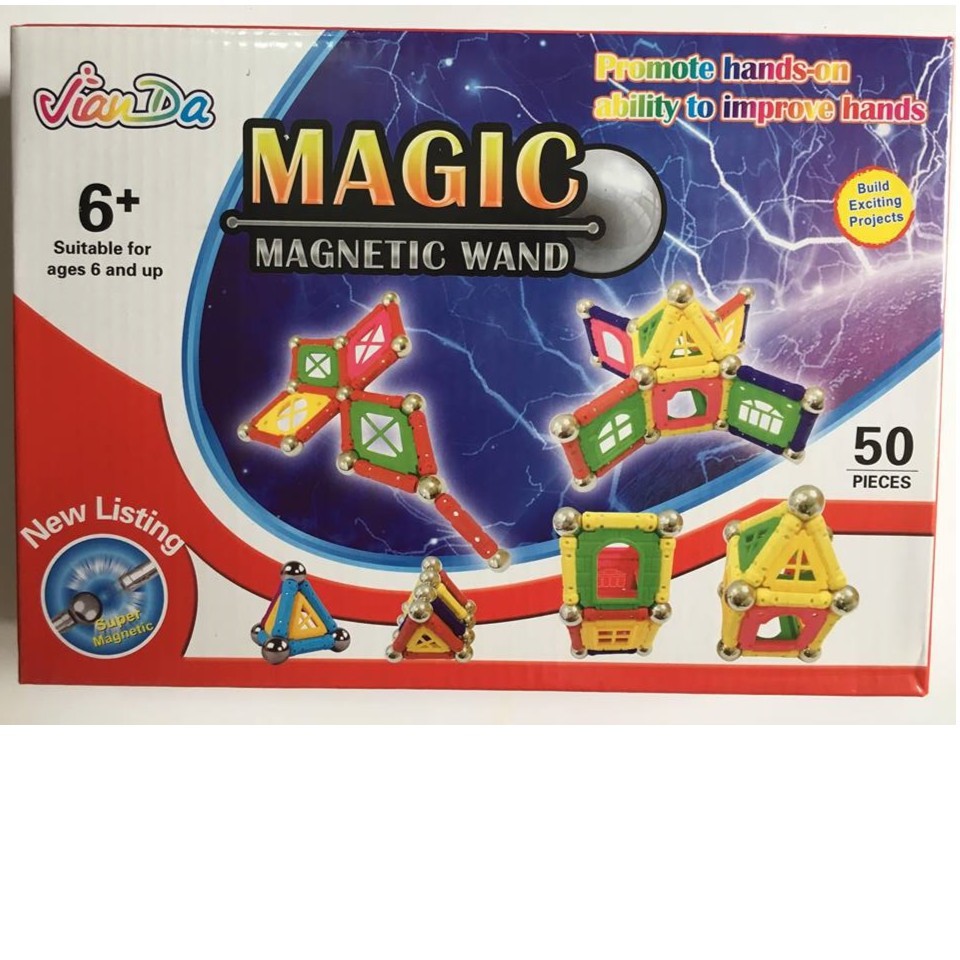 Bộ xếp hình Nam Châm sắc màu 50 chi tiết Magic