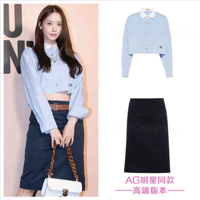 Áo Sơmi Croptop Kẻ Bánh Bèo Theday