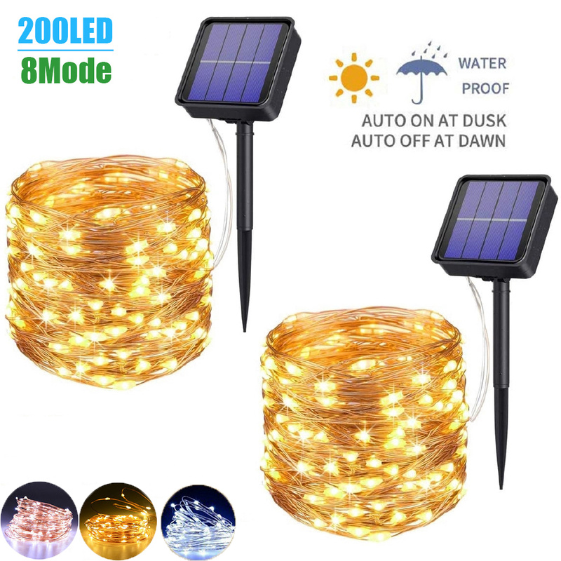 Dây đèn 100/ 200 LED chống thấm nước 10m/ 22m 33ft dành cho trang trí nhà cửa