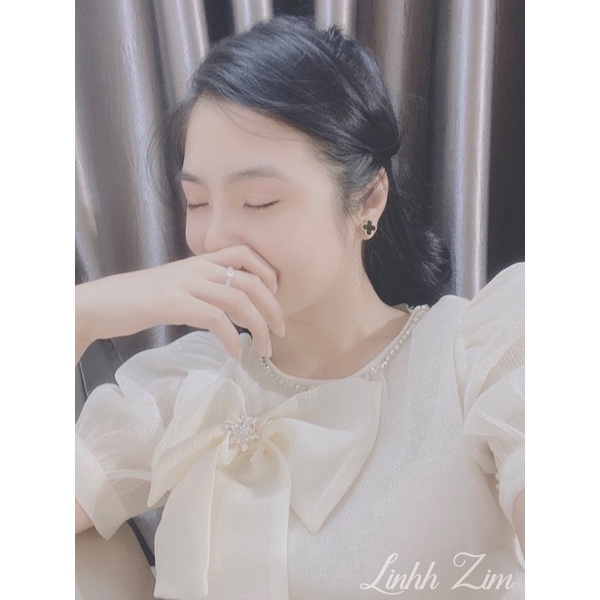 Áo nơ đính hạt cườm