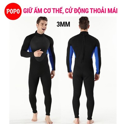 Bộ đồ lặn biển gồm cả quần, áo cho nam 3mm POPO kiểu dáng liền thân giữ nhiệt