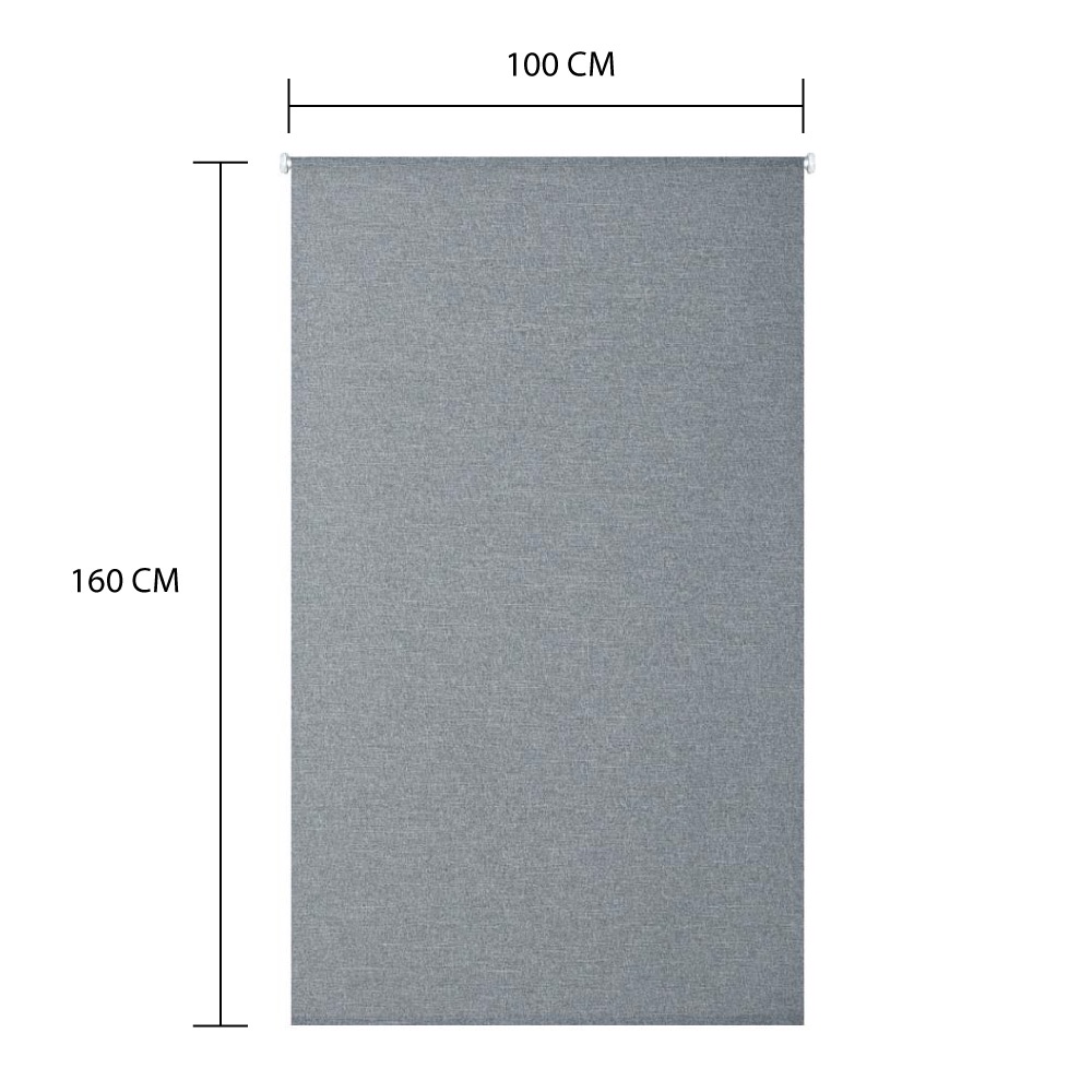 HomeBase HLS Rèm màn cuốn Polyester R100xC160cm màu xám