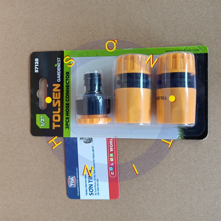 Bộ đầu nối nhanh ống nước Tolsen 57120 ( 3 cái /vỉ ) ống mềm 1/2