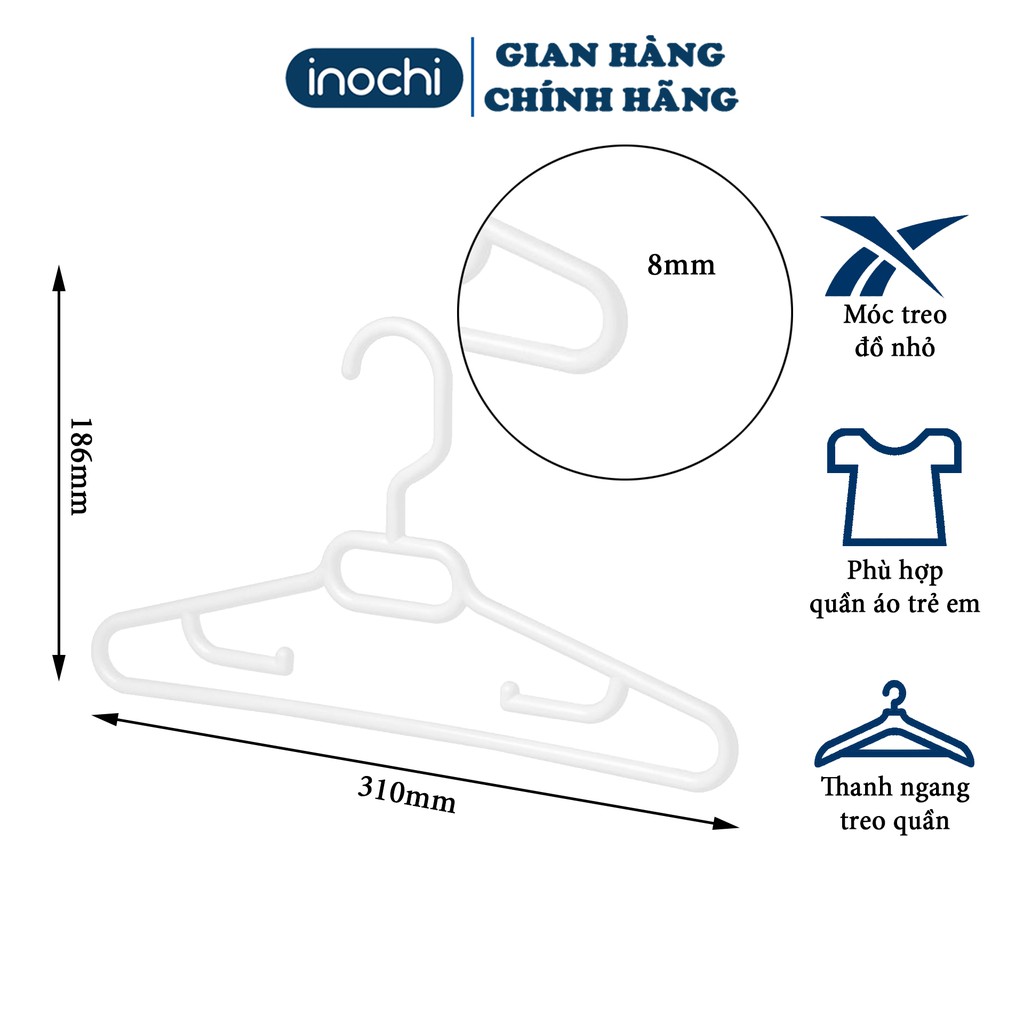 [Tặng Quà]10 Móc Treo quần áo trẻ em Hara 181 INOCHI giúp quần áo gọn gàng ngăn lắp với thiết kế chắc chắn MA181