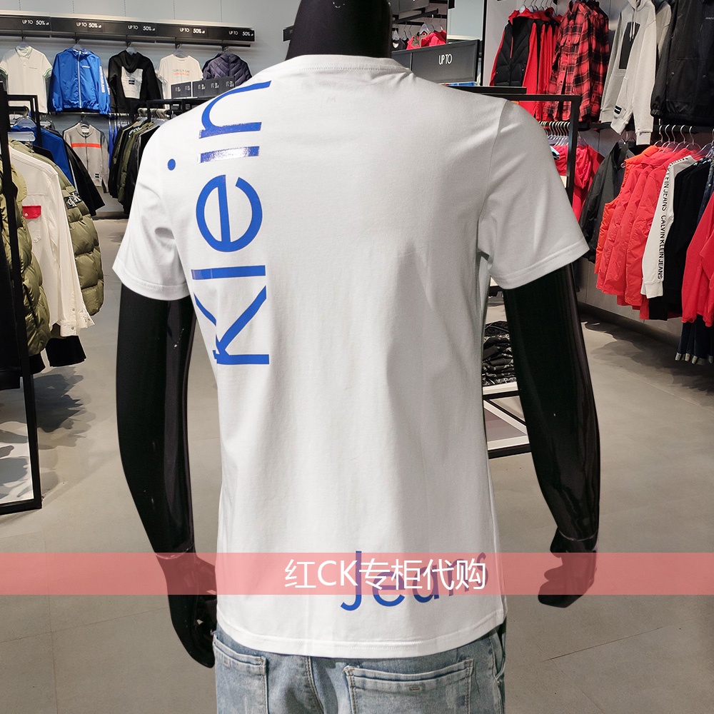 Áo Thun Ngắn Tay In Chữ Calvin Klein Cá Tính Cho Nam