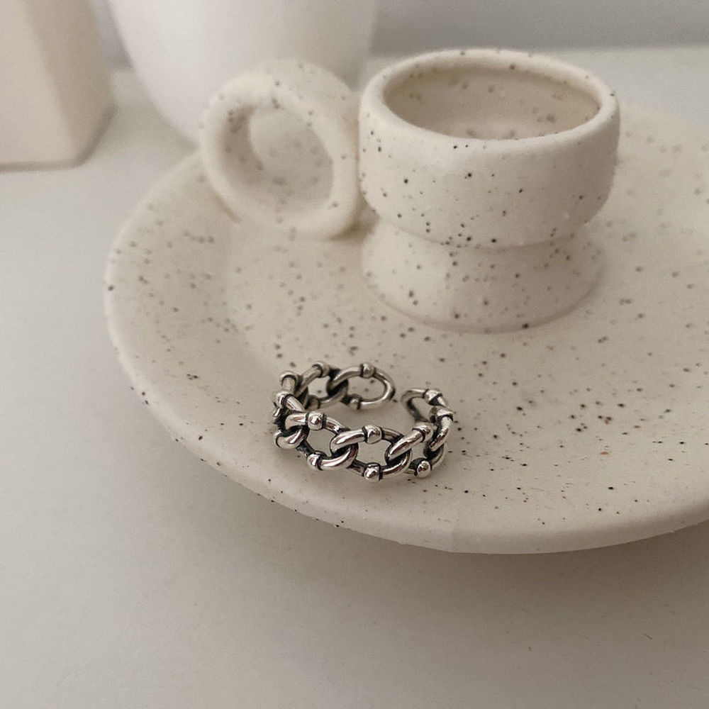 Nhẫn đeo tay kim loại hình mặt cười phong cách Vintage dễ thương