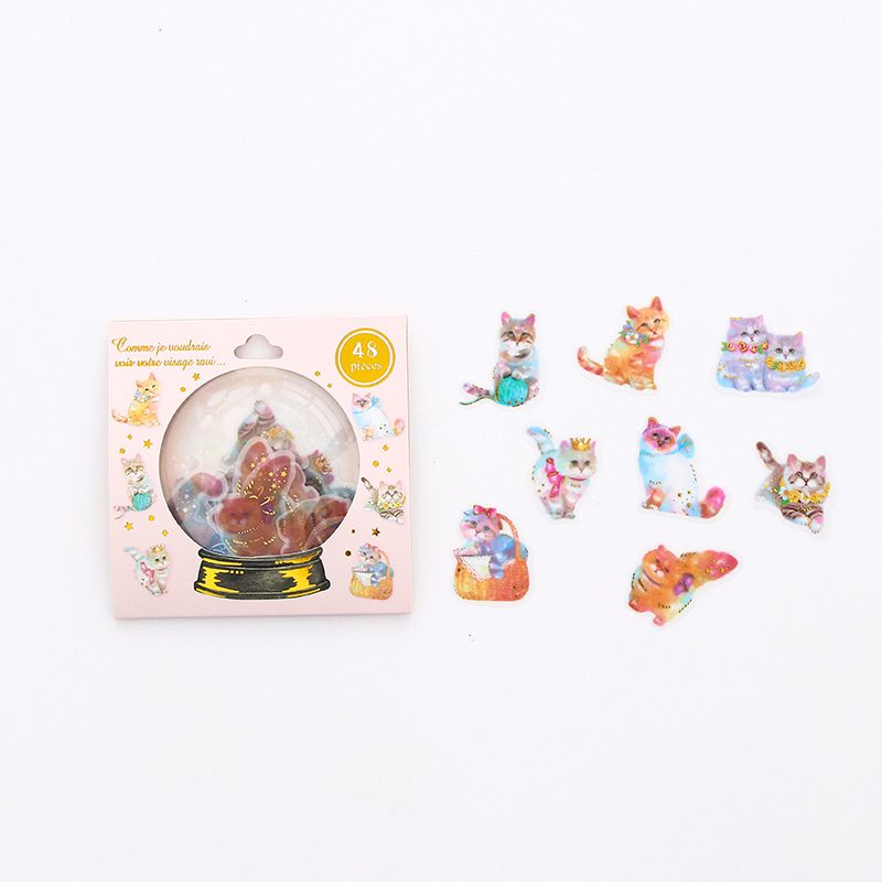 Gói sticker 48 miếng óng ánh thiết kế hình quả cầu pha lê HOME SHOP ONLINE STK48